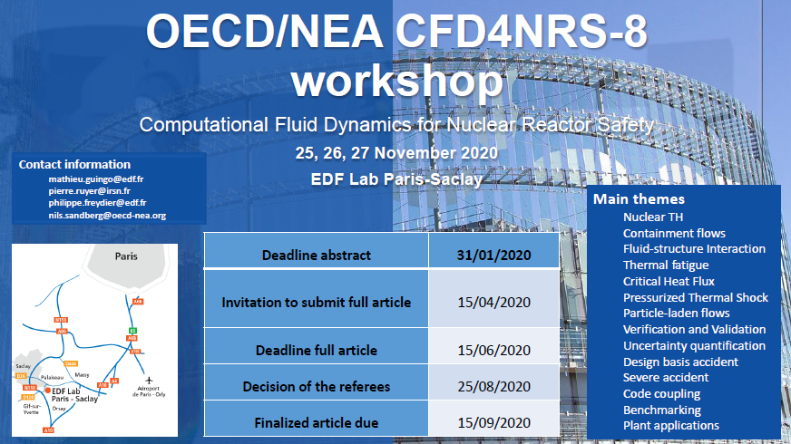 OECD/NEA CFD4NRS-8 Workshop – Computational Fluid Dynamics for Nuclear Reactor Safety