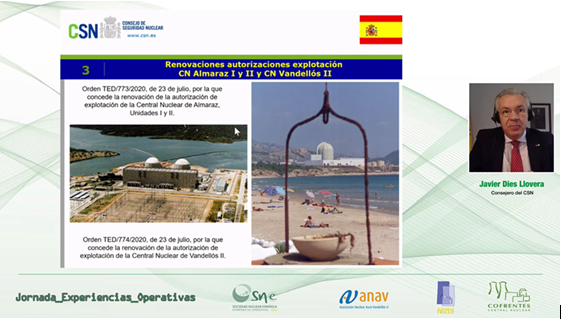 Javier Dies, consejero del CSN, clausura la 32ª Jornada “Las centrales nucleares en 2020. Experiencias y perspectivas” de la Sociedad Nuclear Española