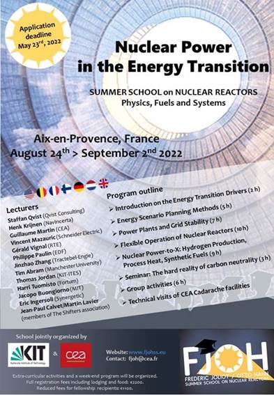 Summer School “Nuclear Power in the Energy Transition”