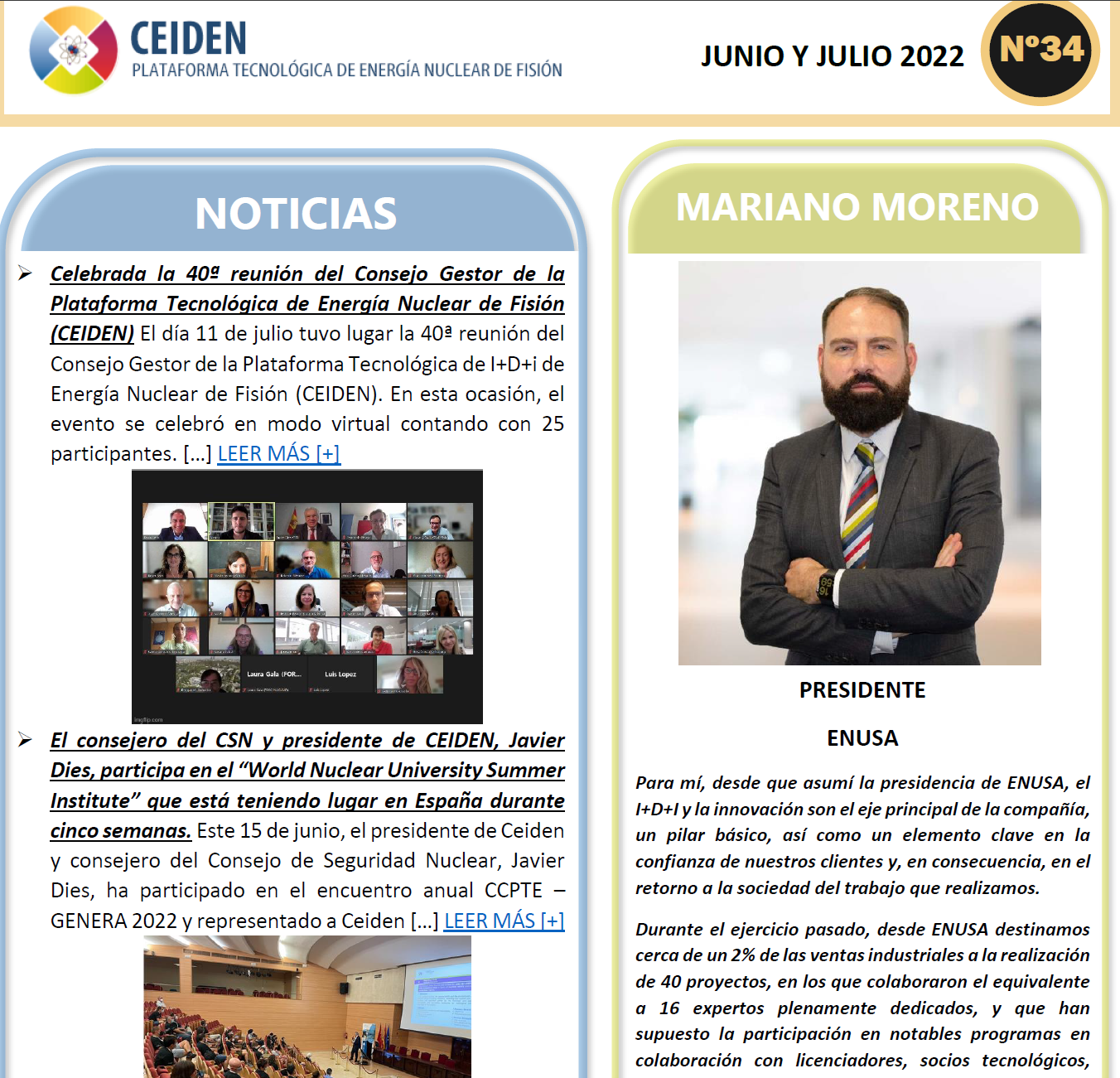 PUBLICACIÓN DEL BOLETÍN Nº34 DE CEIDEN