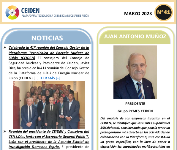 PUBLICACIÓN DEL BOLETÍN Nº41 DE CEIDEN