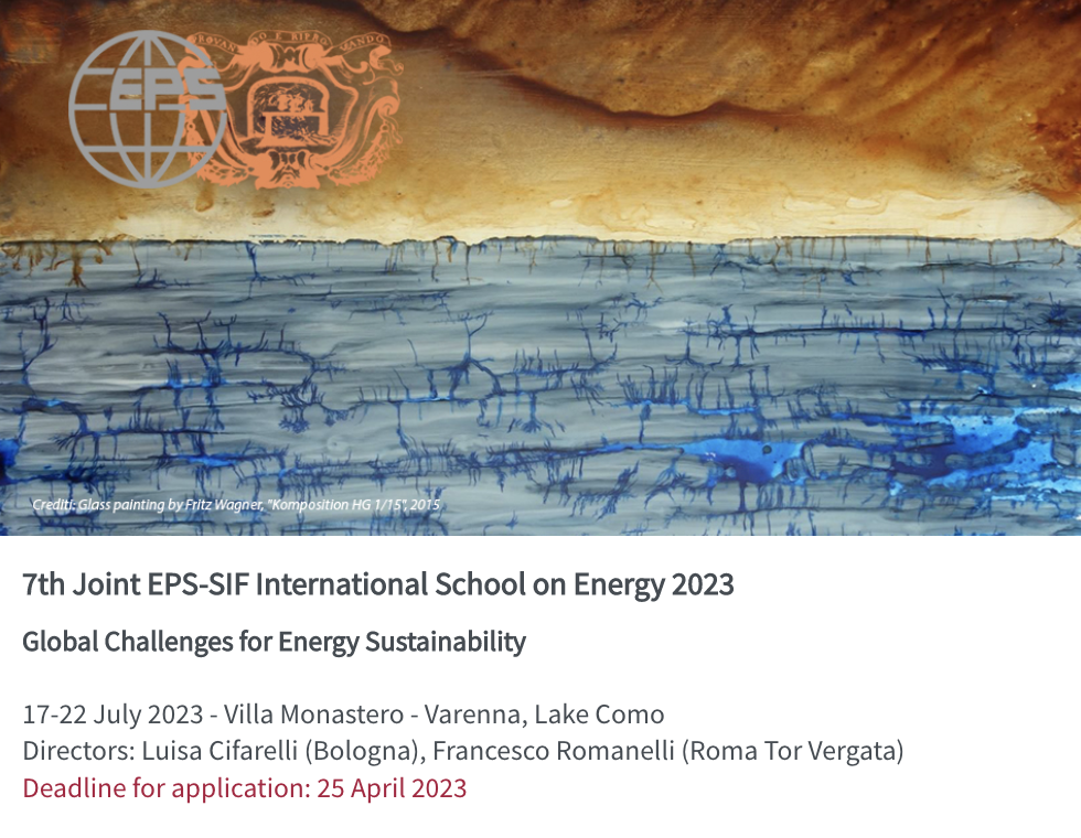 International School on Energy – Global challenges for energy sustainability.